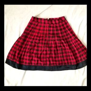 Charming Red Plaid Kids Skirt